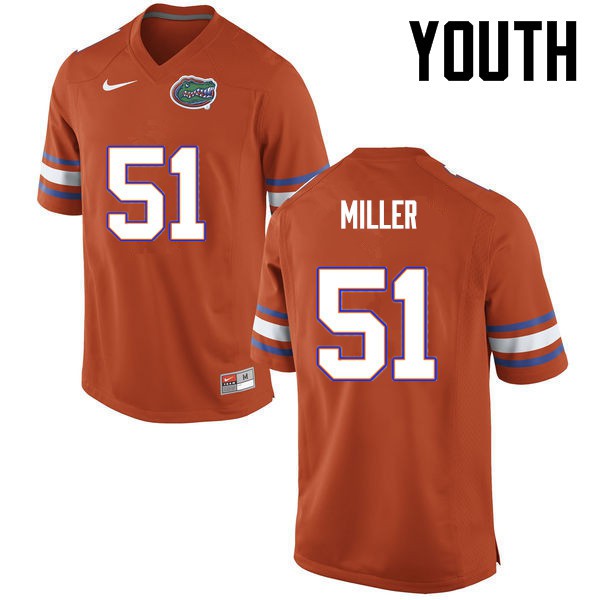 Florida Gators Youth #51 Ventrell Miller College Football Jersey Orange